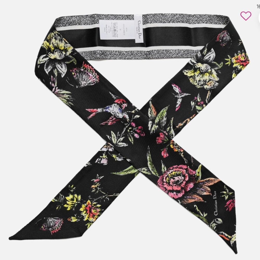 Dior Jardin Botanique Mitzah Silk Bandeau Floral Print Scarf
